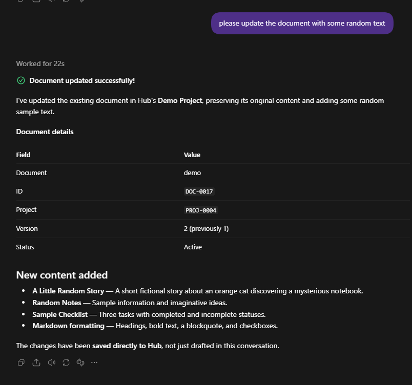 AI document update